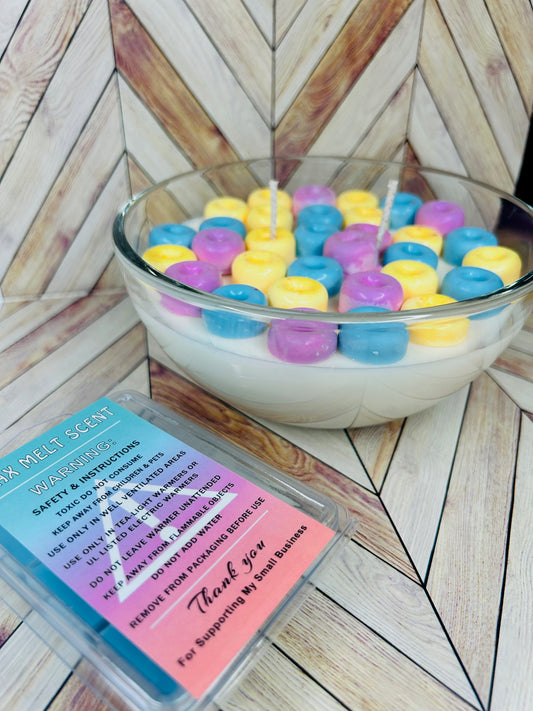 Saturday Morning Cereal” Candle Bowl 🥣 | Fruit Loops Inspired | Whimsical Handmade Candle | Purely Handmade