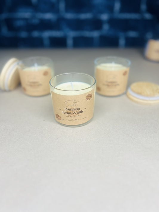 Pumpkin Pecan Waffle Candle – Cozy Fall Breakfast Vibes | 4oz