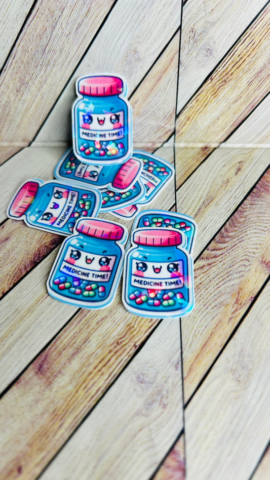 💊 Happy Pill Jar Sticker | Medication Reminder Sticker
