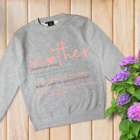 🩷 "Mother (noun.)" Cozy Definition Sweatshirt – The Heart of the Home Edition